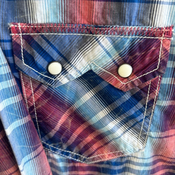 Rock and Roll Denim - Western Slim Fit Plaid Long Sleeve Snap Shirt - Picture 6 of 8